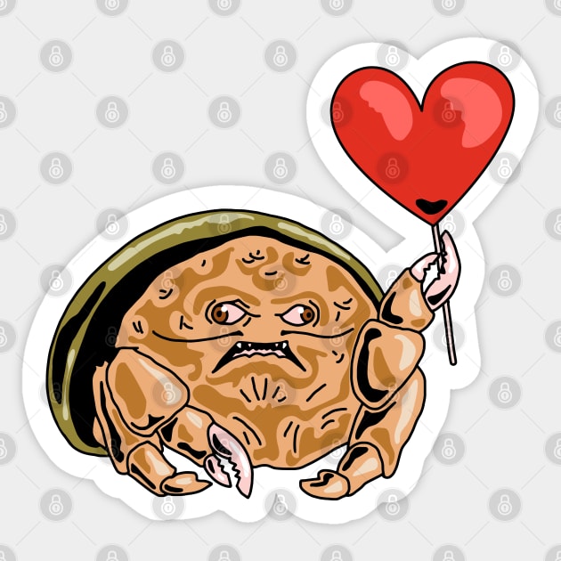 Sponge Crab Valentines Day Sticker by okpinsArtDesign